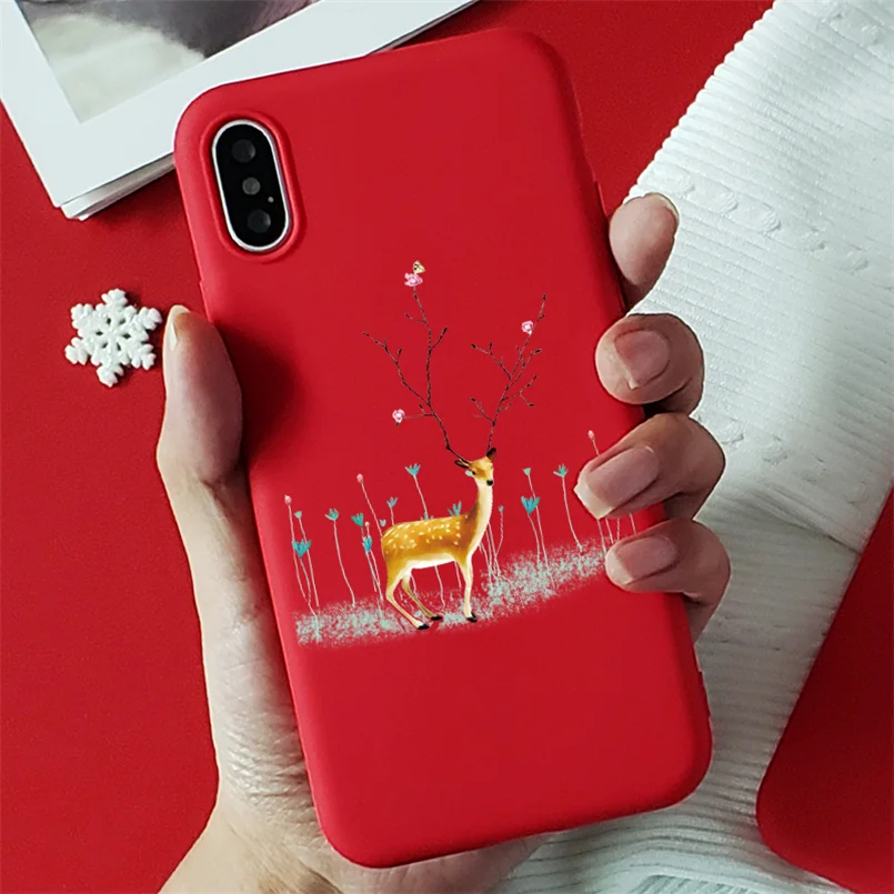 Красный матовый Рождественский Мягкий ТПУ чехол s для iPhone 7 8 6 6S Plus 10 11 Pro XS Max X XR XS чехол для iPhone 7 Plus чехол для телефона - Цвет: sd1lulvc