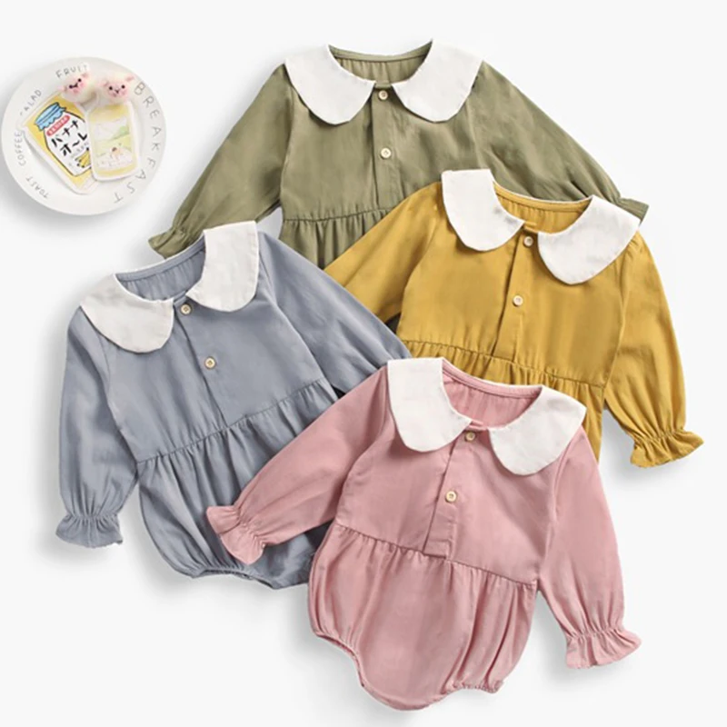 

Осенний однотонный комбинезон с длинными рукавами для маленьких мальчиков и девочек; Весенний комбинезон для новорожденных мальчиков; Мил...