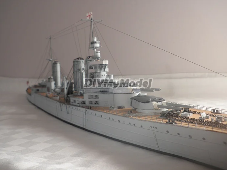 DIYMyModeI-crucero de batalla de la clase de le&oacute;n brit&aacute;nico 1:250, bricolaje, artesanal, Kit de papel, hecho a mano juguete, rompecabezas, regalo, utillaje de pel&iacute;cula-5
