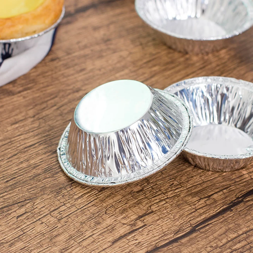 100pcs Egg Tart Mold Aluminum 3" Foil Tart Pan Disposable Mini Pot Pie Bake Plate Tin Kitchen Baking Cooking Supplies images - 6