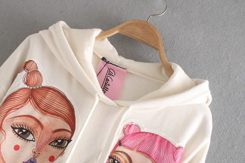 Художественная серия пальто осень зима с капюшоном Jumperfashion пуловер уличная мультяшная толстовка женская одежда толстовка