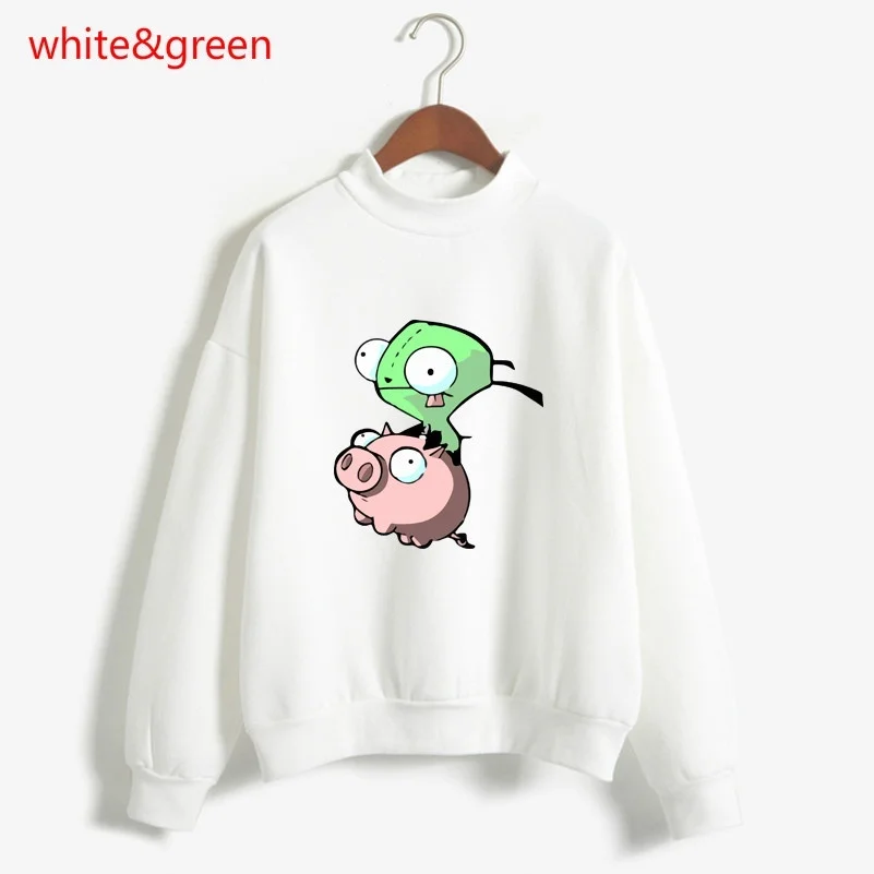 Kpop женские толстовки Захватчик Зим напечатанный Kawaii с длинным рукавом Толстовка с карманом повседневные пуловеры футболки с надписью толстовки