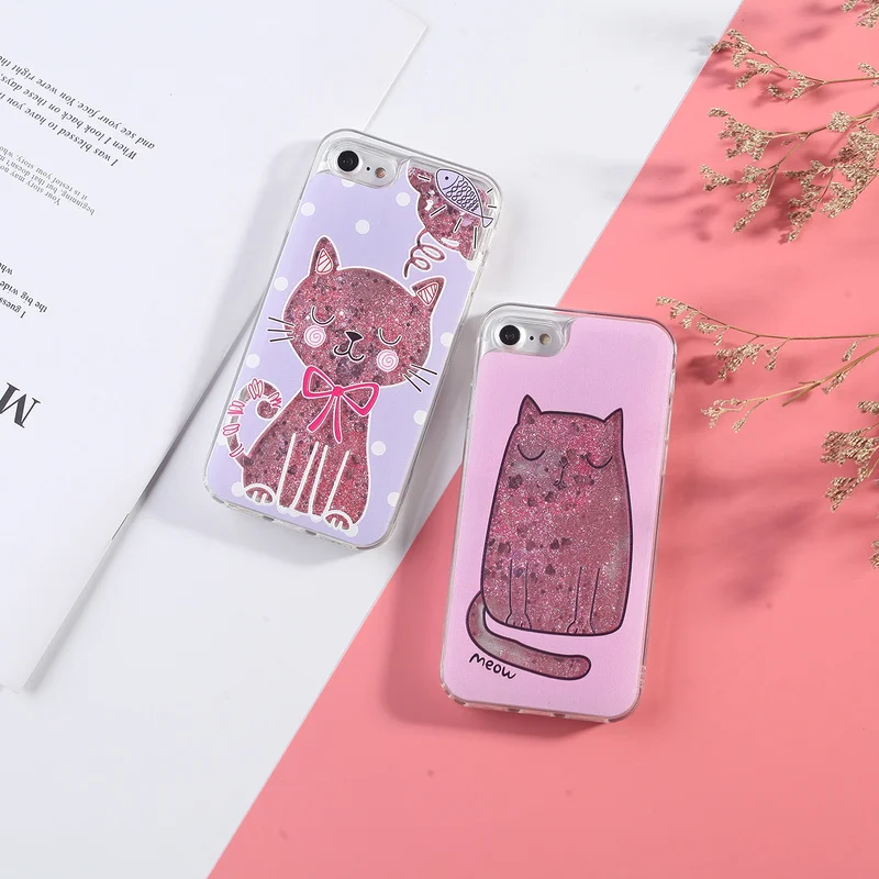 For iPhone 8 Case Liquid Glitter 7 Plus 6 6S 5 5S SE Dynamic X XR XS Max TPU Quicksand Phone Cover |