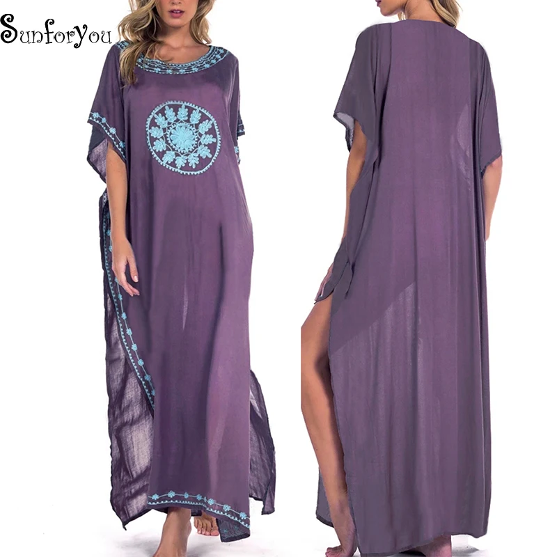 Хлопковое пляжное платье макси, Saida de Praia, Пляжная накидка, Sarong,, Robe de plage Vestidos de Плайя, Пляжная парео-туника, пляжная одежда