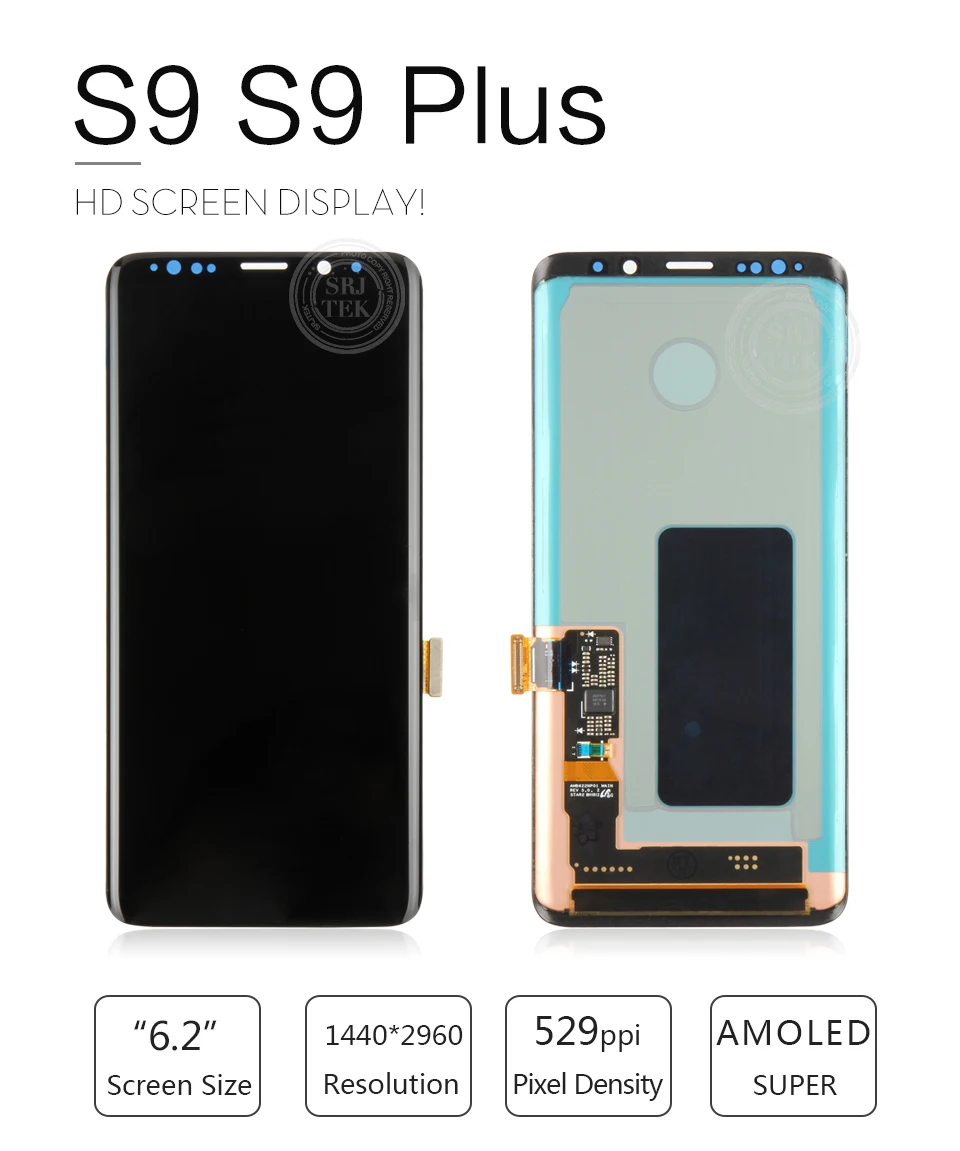 AMOLED дисплей для SAMSUNG Galaxy S9 ЖК сенсорный экран дигитайзер с рамкой Замена S9+ плюс ЖК G960 G965