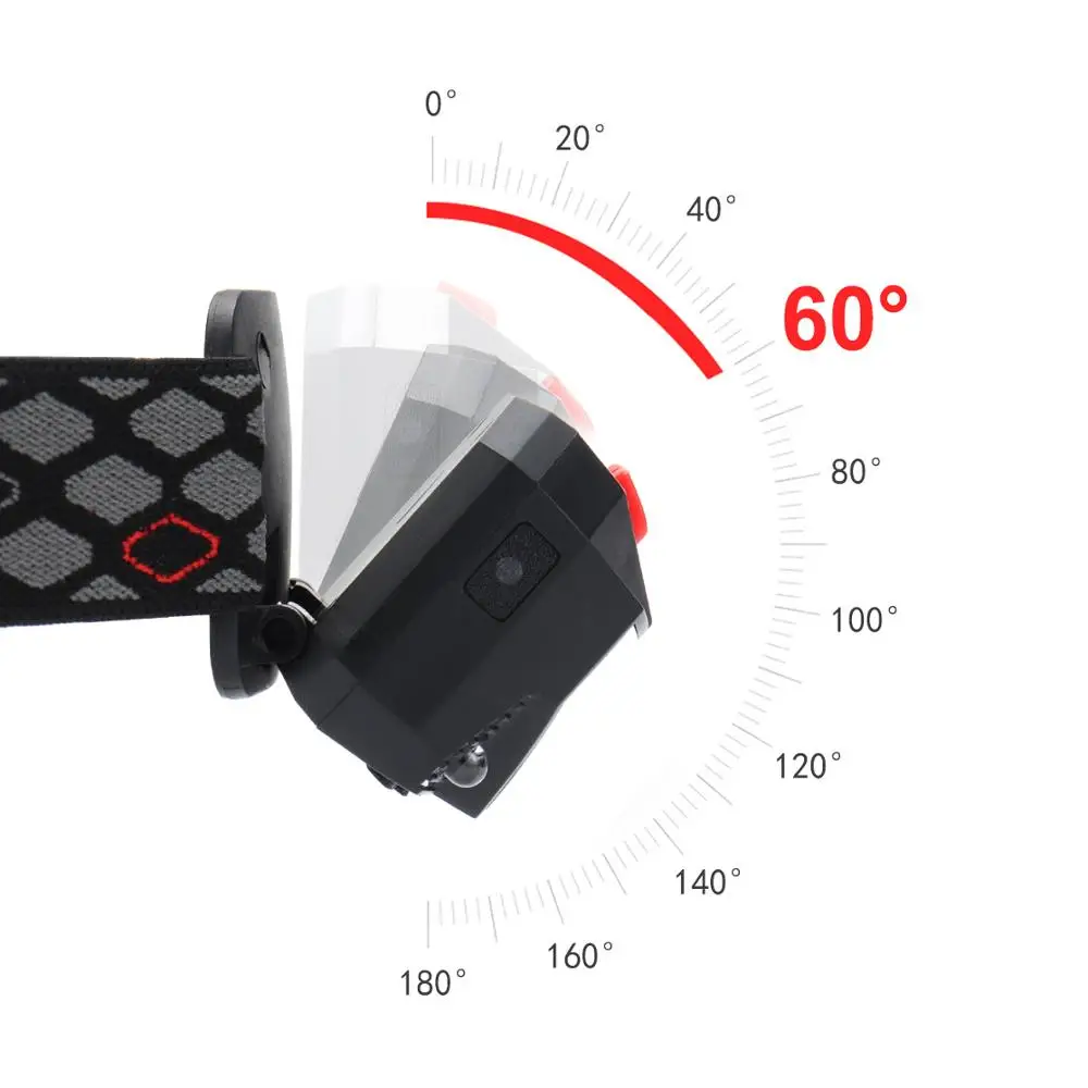 XML-Q5 LED Rechargeable Headlamp White Red Finger Induction Headlights Head Light Lamp Torche's Flashlight Built-in Battery | Лампы и