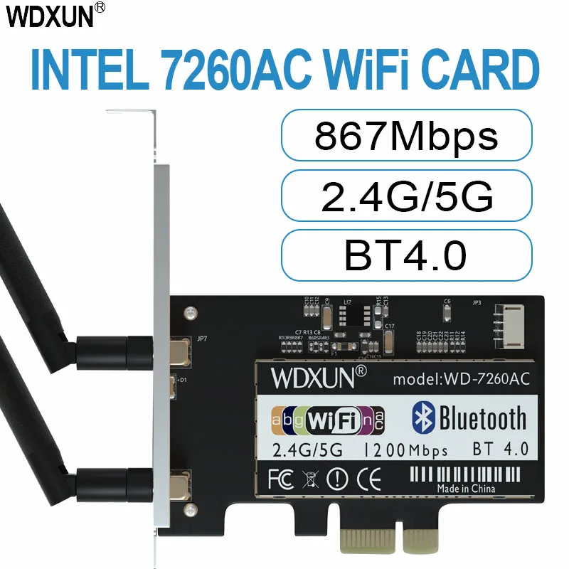 Настольный Wi-Fi PCI Express 7260AC 2 4 ГГц/Wi-Fi 5 ГГц Inteligente PCIe Bluetooth 867 0 карты для рабочего