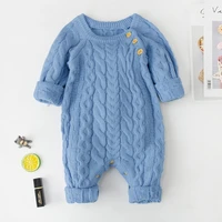 2021 new baby boys clothes children overalls for baby girls knitted jumpsuit newborn cotton romper for infant clothing 0 3 year