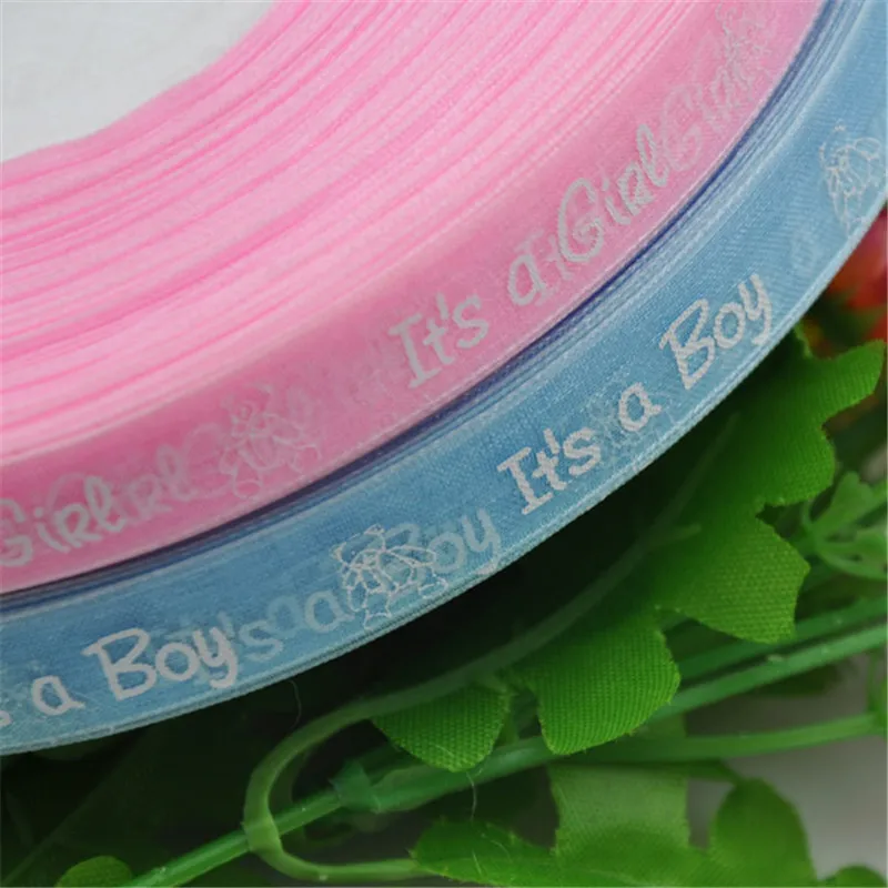 10 лет 1/2 &quotорганза лента мальчик/девочка ребенок шоу ремесло розовый и синий Q11 |