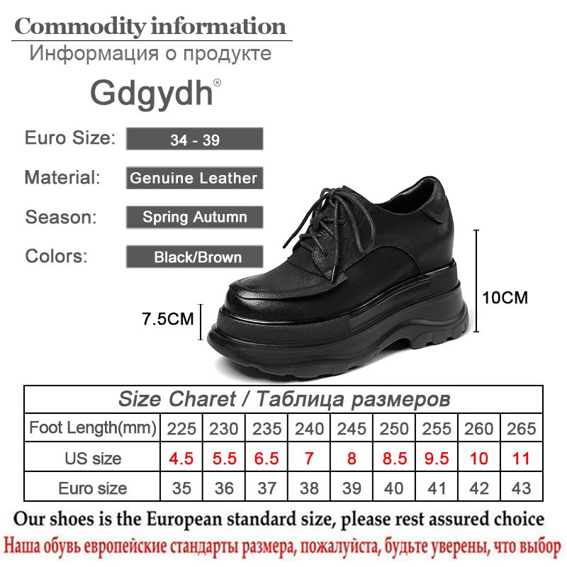 

Gdgydh Brown Genuine Leather Soft Bottom Ladies Vulcanized Shoes Casual sShoes Women Sneakers Platform Wedges Spring Top Quality