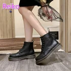 Женские летние тонкие Ботинки Martin в британском стиле, новинка 2021, кожаные белые дышащие короткие ботинки с восемью отверстиями, ботинки