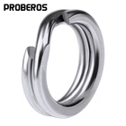 Рыболовные сплит-кольца PROBEROS, 50 шт., серебристые, нержавеющая сталь, 0 #-12 #, рыболовные соединители, снасти