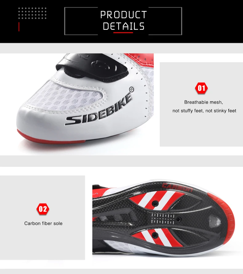 Sidebike триатлон, Велоспорт дорожные туфли из углеродного волокна обувь профессиональные спортивные шоссейные велосипедные туфли мужские ультралегкие дышащие