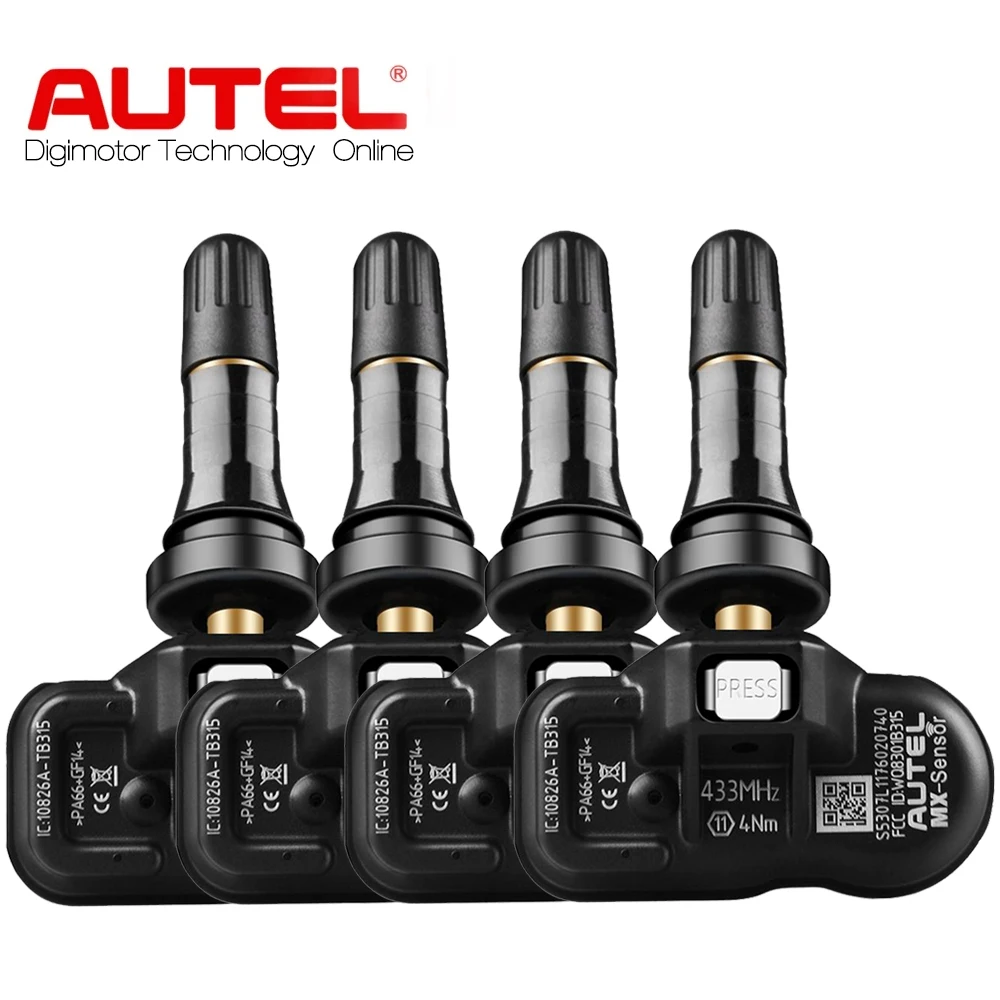 

4 шт./лот 433 МГц Autel Sensor MX-Sensor, Автомобильный Универсальный TPMS Датчик давления в шинах, программируемый 433 МГц для TS501 TS508