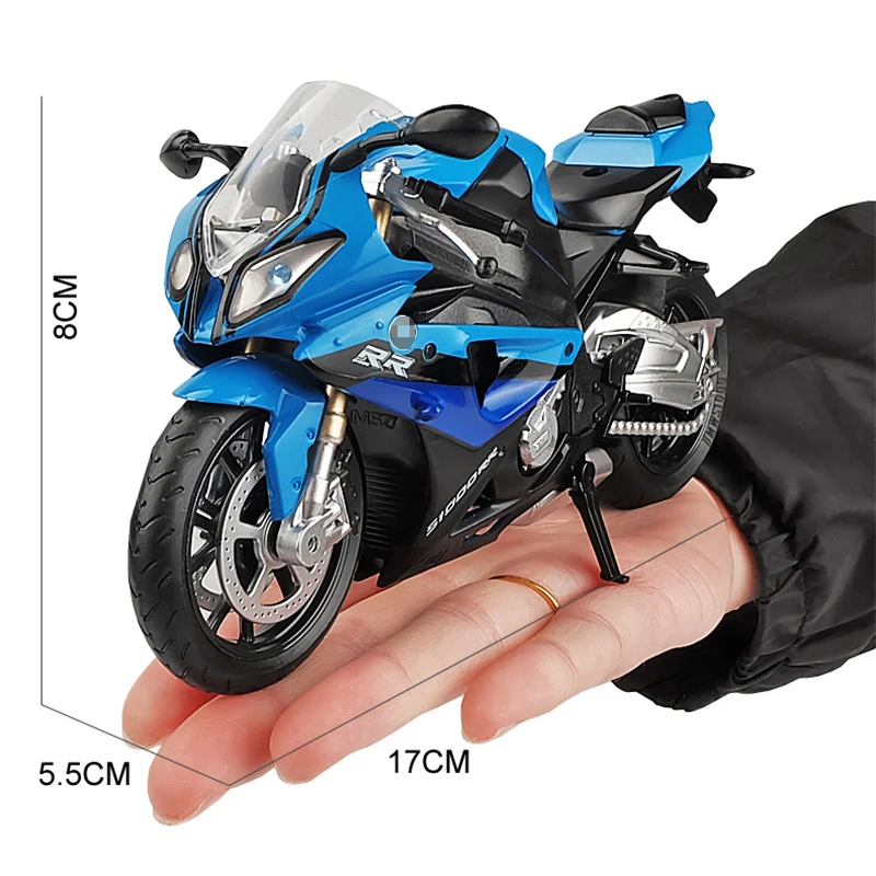 2021 Новый 1:12 литая модель мотоцикла Игрушка S1000RR Реплика со звуком & светильник