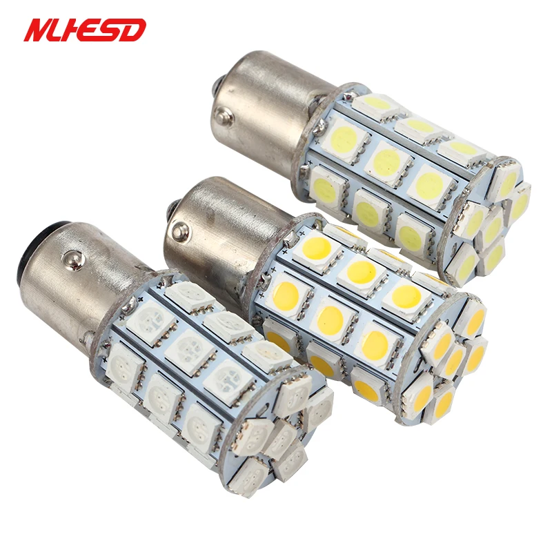 

2pcs Parking-Tail-Turn-Signal-Light 1156 BA15S 27SMD LED Bulb 1157 Turn Signal Reverse Lights White 5050 P21w Lamp