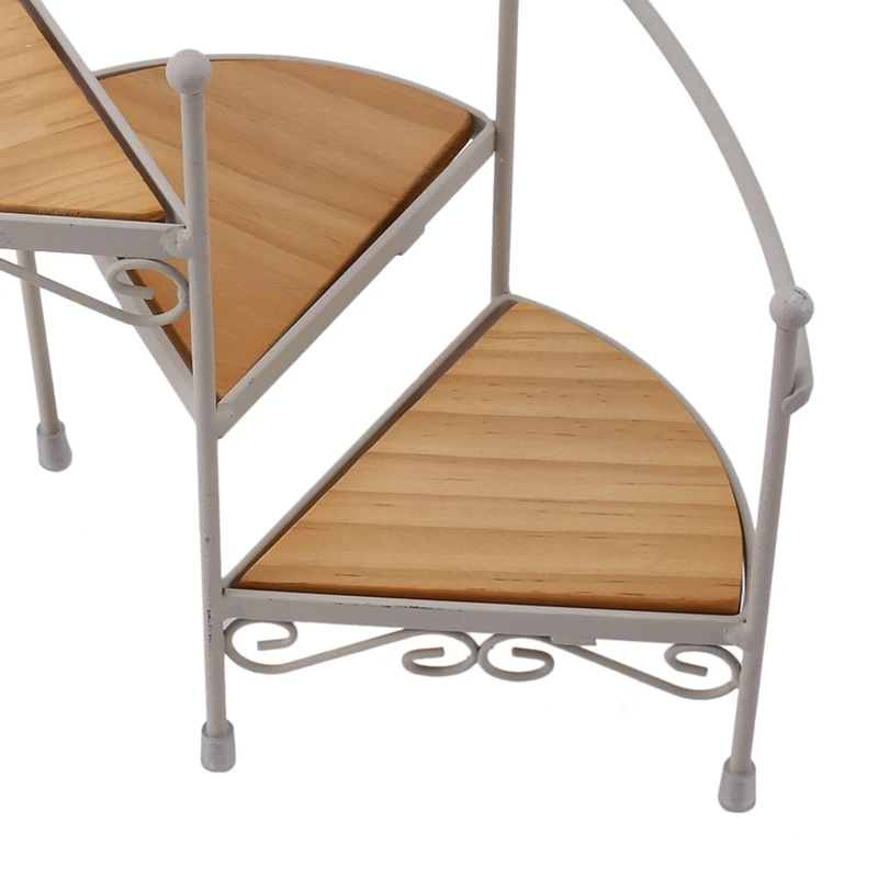 

Modern Iron Spiral Staircase Flower Stand Home Balcony Succulent Small Potted Ornaments Floor Rack