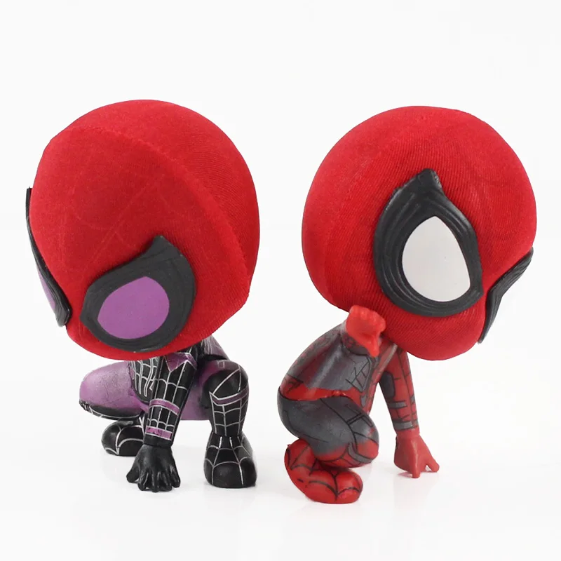 9cm Marvel Avengers Spiderman Q Cute Kawaii PVC Action Figure Collection Decoration Mini Model Toys Dolls Kids Gift Brinquedos - купить по