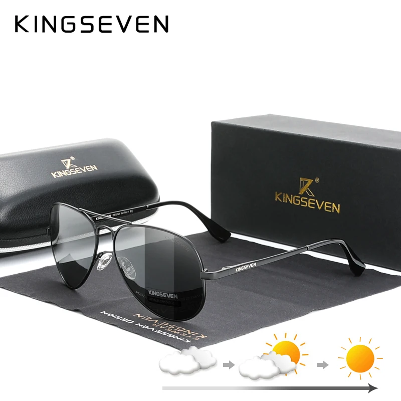 KINGSEVEN 2021 новые Брендовые мужские алюминиевые солнцезащитные очки фотохромные