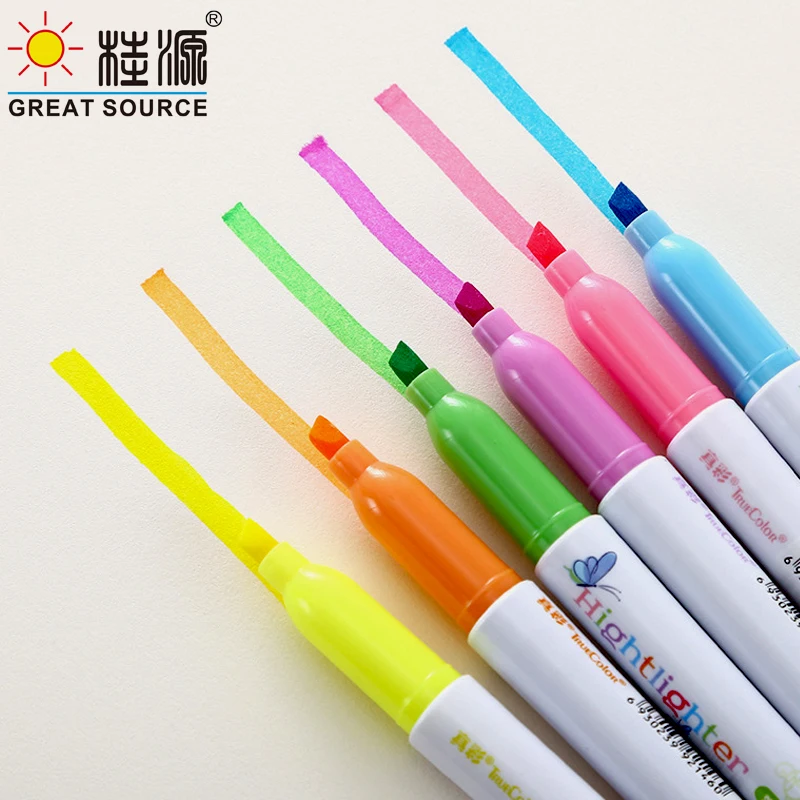 6 Colors Highlighter Colorful Ink Mark Pen DIY Pen Drawing Color Pen 12PCS per Box ( 15 Boxes )