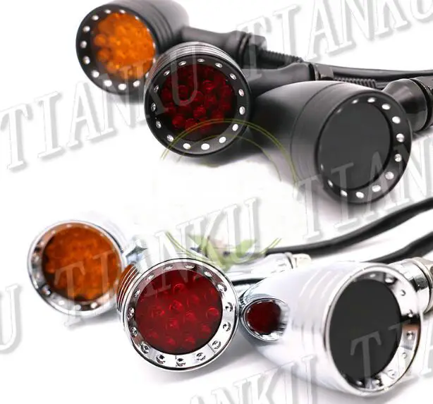 Металлический светодиодный поворотник для Honda Shadow Spirit Saber Aero ACE Steed VLX 400 600 1100 DLX VTX1300