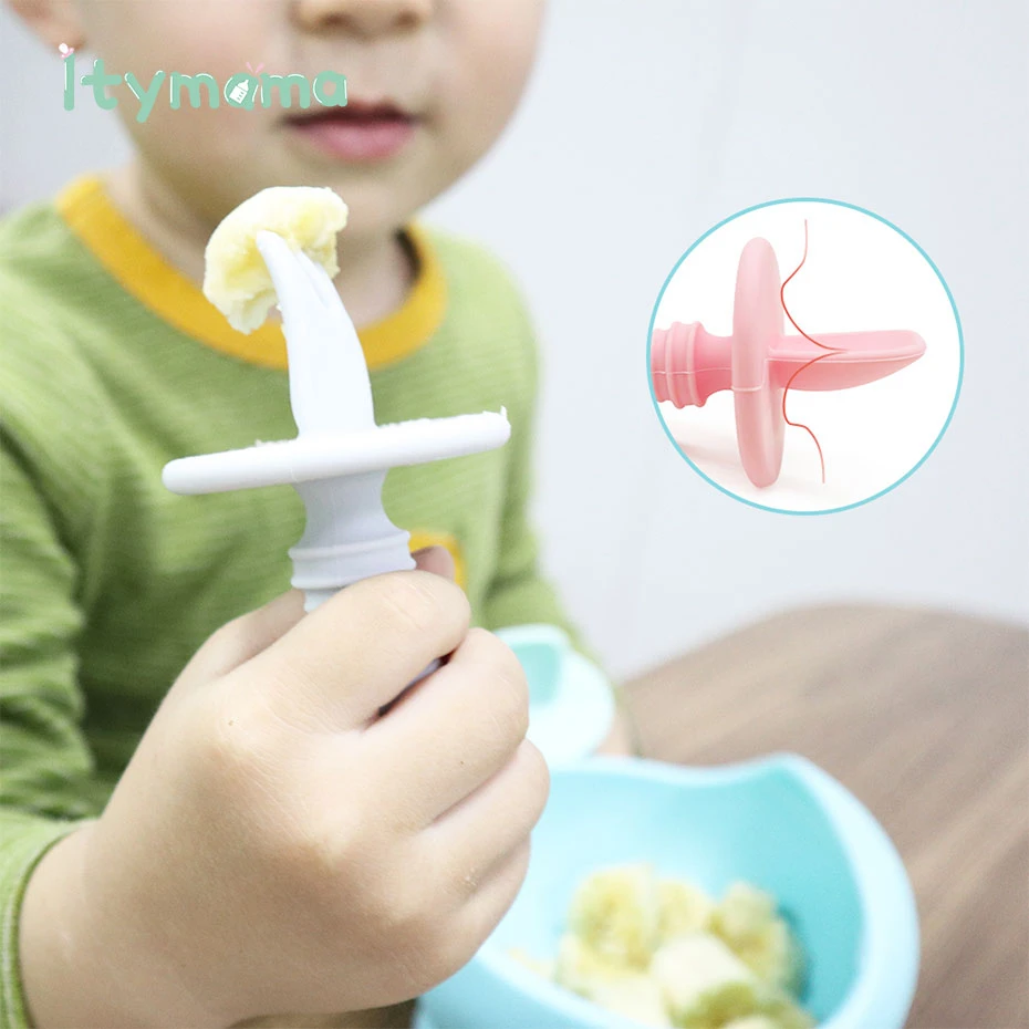 5pc Baby Silicone Spoon Candy Color Soft Feeding Spoon Fork Children Dishes Food Baby Feeding Tableware Tools Baby Diet Training