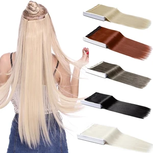 Черные накладные волосы HAIRRO для женщин, Длинные прямые, 46-76 см, на 5 заколках