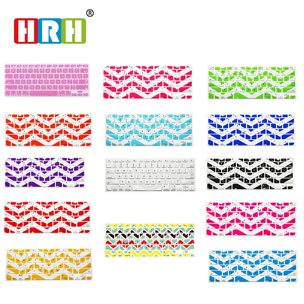 

HRH Chevron Zig Zag For Macbook Air Silicone Keyboard Cover Protector Film Skin For Macbook Pro Retina Display 13" 15" 17"