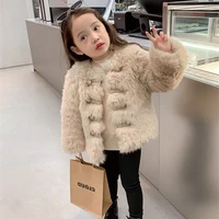 girls babys kids coat jacket outwear 2022 hairy thicken spring autumn cotton teenagers tracksuits high quality overcoat childre