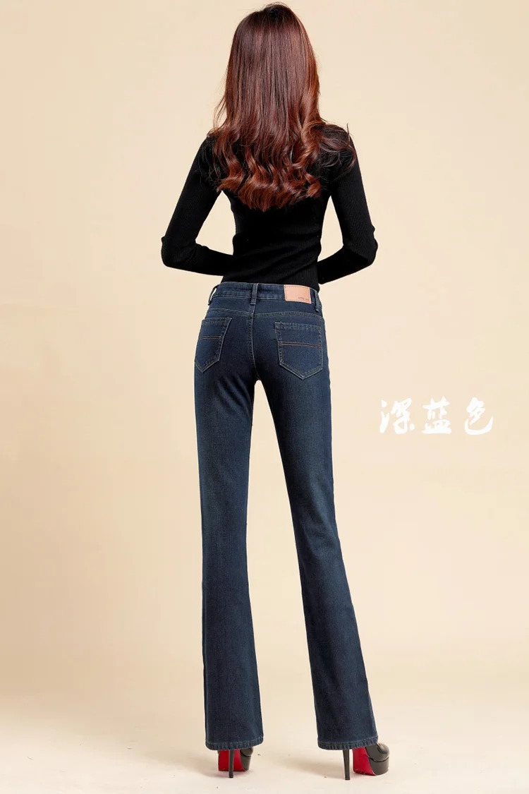 Утепленные женские джинсы с плюшевой подкладкой для детей со средней талией