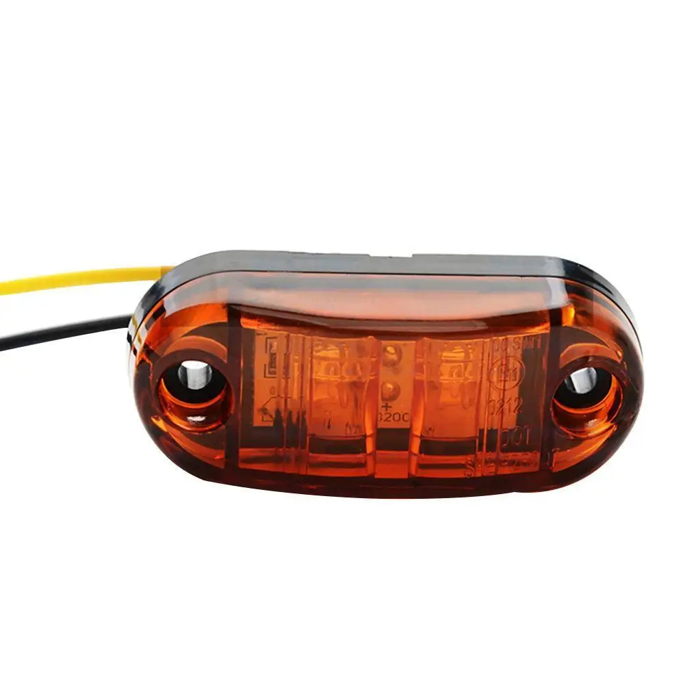 

12V / 24V Amber color 2 LED Side Marker Lights Car Warning Tail Light Lorry Auto Lamps External Lights Trailer Truck 1PC M1N3