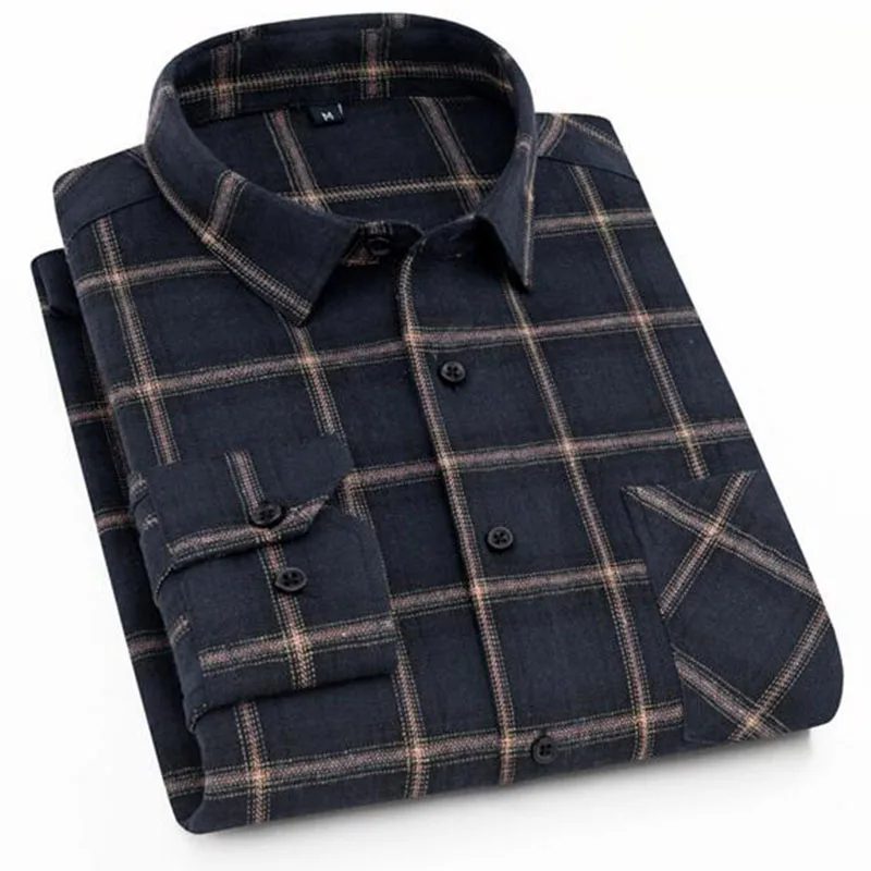 Men Long Sleeve Grind Plaid Printed Casual Shirts Mixed Color Comfotable Breathable Single Breasted Vestido Cloth | Мужская одежда
