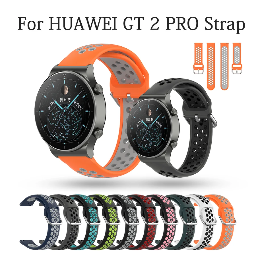 Ремешок силиконовый спортивный для huawei watch gt 2e/GT2 Pro 46 мм браслет galaxy 3 45 S3 Frontier |
