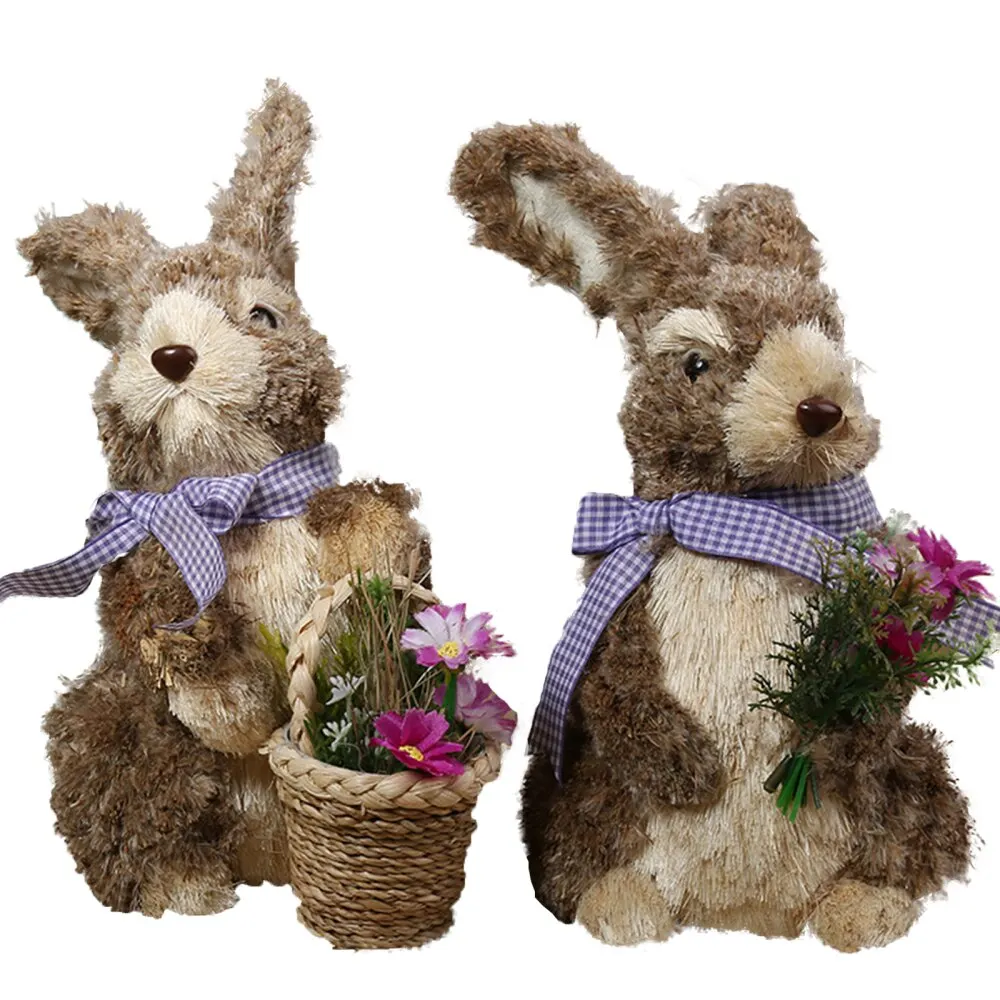 

Easter Decoration Easter Bunny Imitation Cattail Party Supplies Rabbit Artificial Bunny Easter Standing Rabbit Home Party Decor
