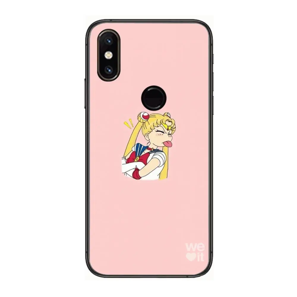 

Sailor-Moon cute Phone Case For xiaomi M2 C3 X3 F2 Lite NFC 6 5 x Poco k30 Pro Anime Black Cover Silicone Back Pretty
