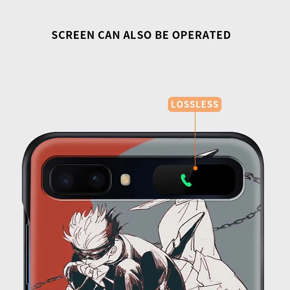 

Black Case for Samsung Galaxy Z Flip Hard Cover for Galaxy Z Flip 5G Phone Coque Funda Fall Shell Jujutsu Kaisen