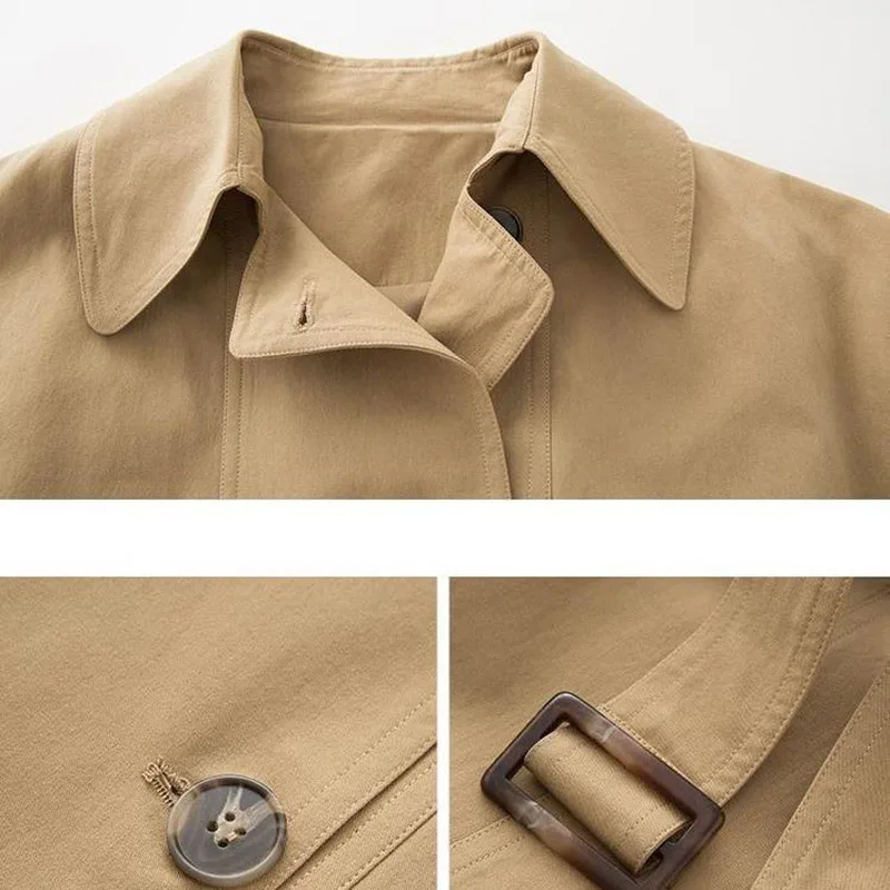 

Trench Women Loose All-match Streetwear Chic Fashionable Turn-down Collar Solid Simple Korean Style Female Overcoat Trendy New
