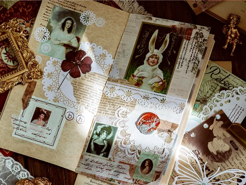 

20pcs 100x100mm Lace hollowed door out paper note paper hand curtain background decoration setting materials