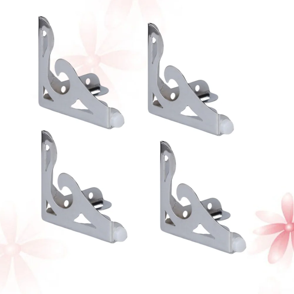 

4 Pcs 10x9cm Metal Sofa Support Feet Hollow-out TV Cabinet Iron Legs Furniture Accessories (Black)