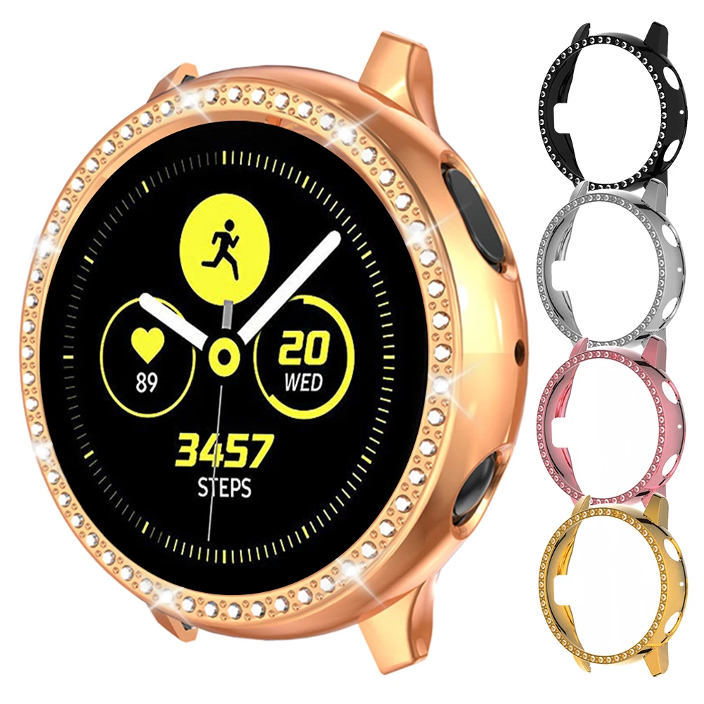 Модный блестящий тонкий чехол-бампер из поликарбоната со стразами для Samsung Galaxy