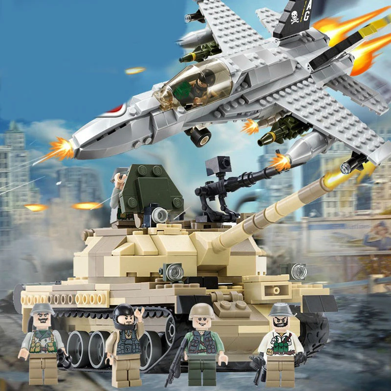 

Learn to assembling military building blocks armed assault tank children toys