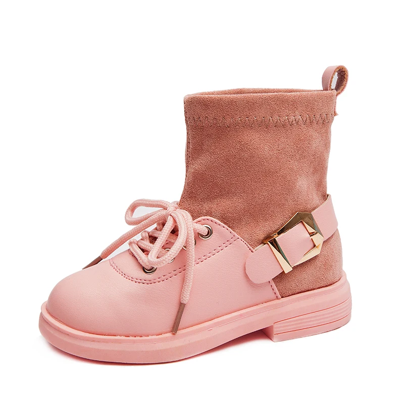 Обувь коллекция 2019 года модные зимние детские ботинки для девочек теплые кожаные