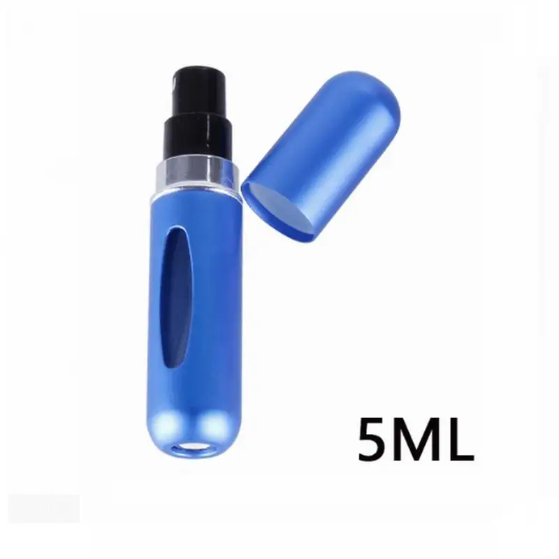blue color Дорожная мини многоразовая Удобная пустая бутылка для парфюмерии с распылителем ароматный насос спрей чехол Parfum безвоздушный насос косметические контейнеры 4,8 - Цвет: blue color
