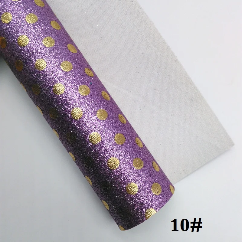 10 Glitterwishcome 21X29 см A4 размер винил для бантов Печатный горошек блестящая кожа ткань искусственная кожа листы для бантов, GM337A - Цвет: 10
