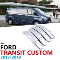for ford transit custom 20132019 chrome door handle catch cover decoration car exterior handles trim frame accessories 2014