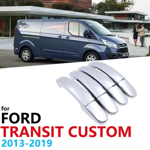 Для Ford Transit Custom 2013  2019 хромированная дверная ручка, декоративная крышка, внешние ручки автомобиля, отделка, аксессуары для рамы 2014