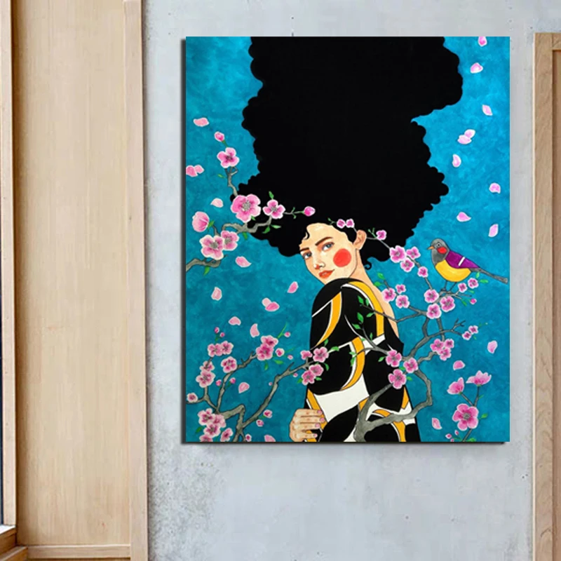 

Flower Girl Poster Vintage Canvas Painting Print Living Room Decor Modern Nordic Poster Wall Art Oil Painting Poster Unframed