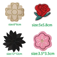 cartoon decorative patch rose cherry blossom icon embroidered applique patches for diy iron on badges stickers on a backpack