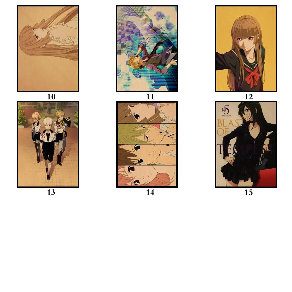 15 видов конструкций Anime Zetsuen no Tempest Blast of плакат из крафт-бумаги необычная Наклейка