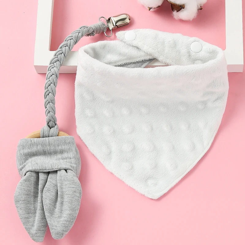 

Baby Bandana Bibs with Teething Toys 100% Organic Cotton Bibs Boys & Girls Super Absorbent Drool Bib with Teether